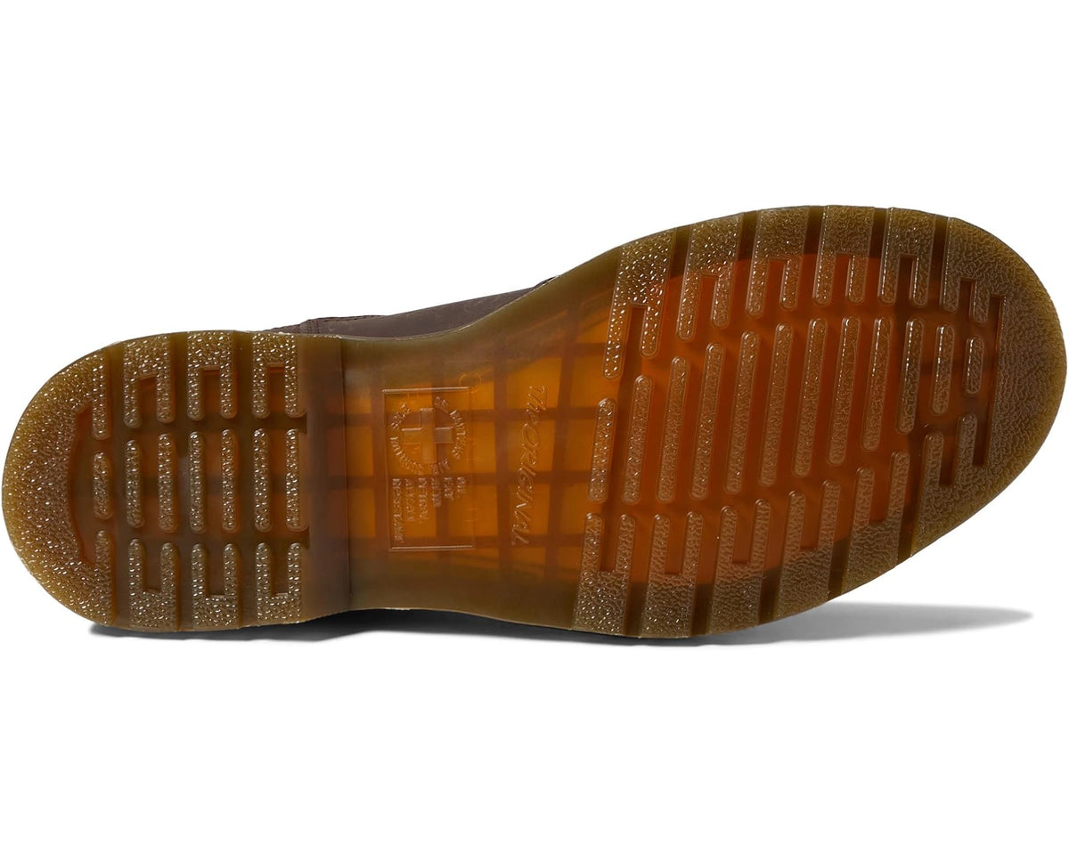 Unisex Dr. Martens 2976 Yellow Stitch Smooth Leather Chelsea Boots Dark Brown Crazy Horse