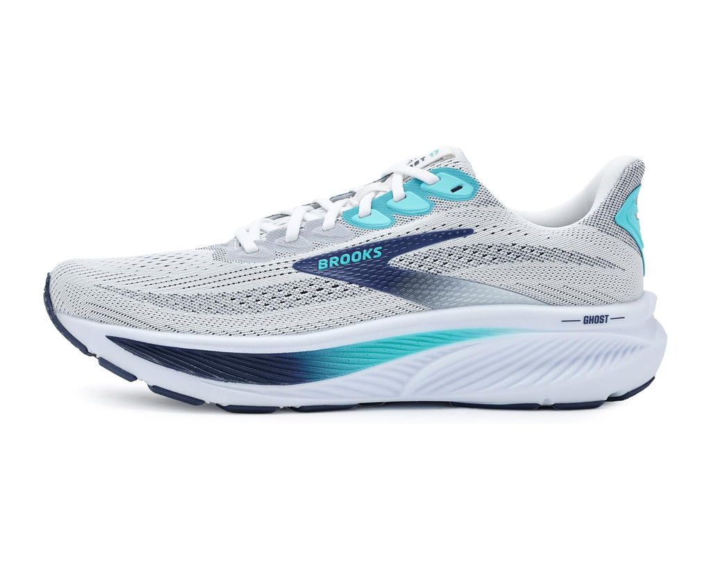 Men's Brooks Ghost 17 White/Beacon Blue/Ipanema