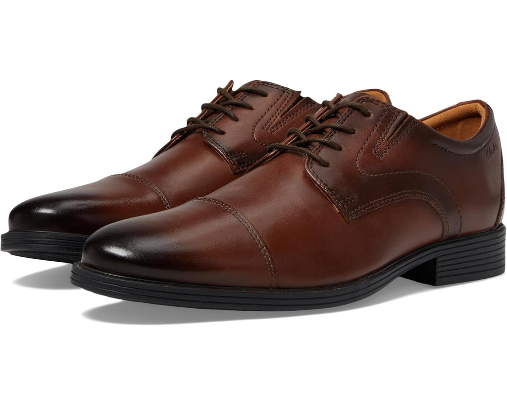 Men's Clarks Whiddon Cap Mahogany Leather