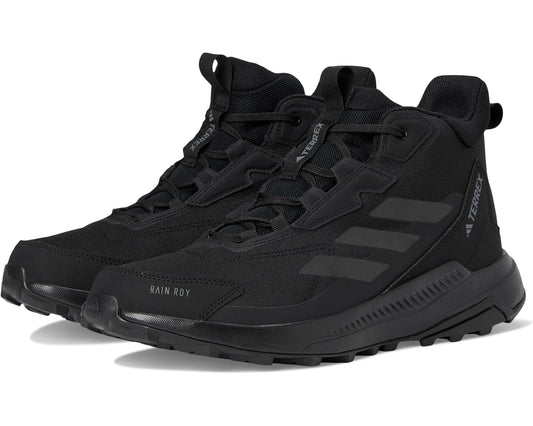 Men's adidas Outdoor Terrex Anylander Mid RAIN.RDY Hiking Shoes Black/Black/Grey