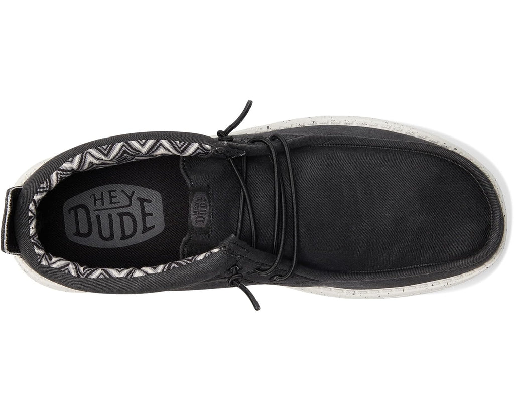Men's Hey Dude Wally Mid Canvas Black/White
