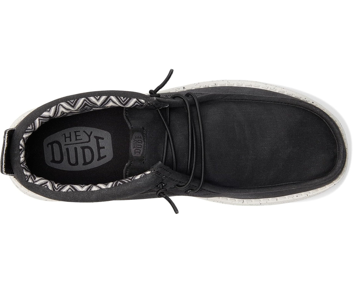 Men's Hey Dude Wally Mid Canvas Black/White