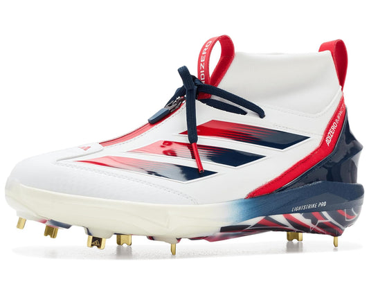Men's adidas Adizero Impact+ 2.0 Bsb Usa Baseball Shoes White/Team Navy Blue/Team Collegiate Red