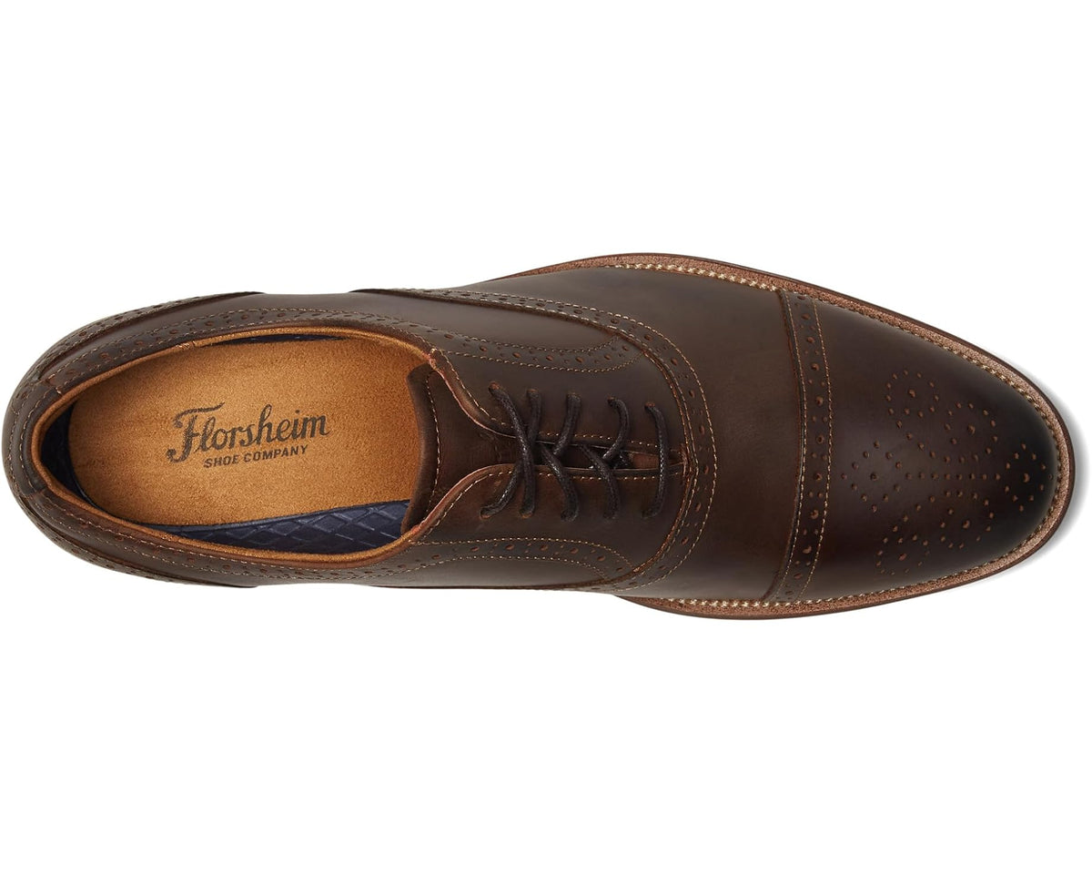 Men's Florsheim Rucci Cap Toe Bal Oxford Brown Crazy Horse