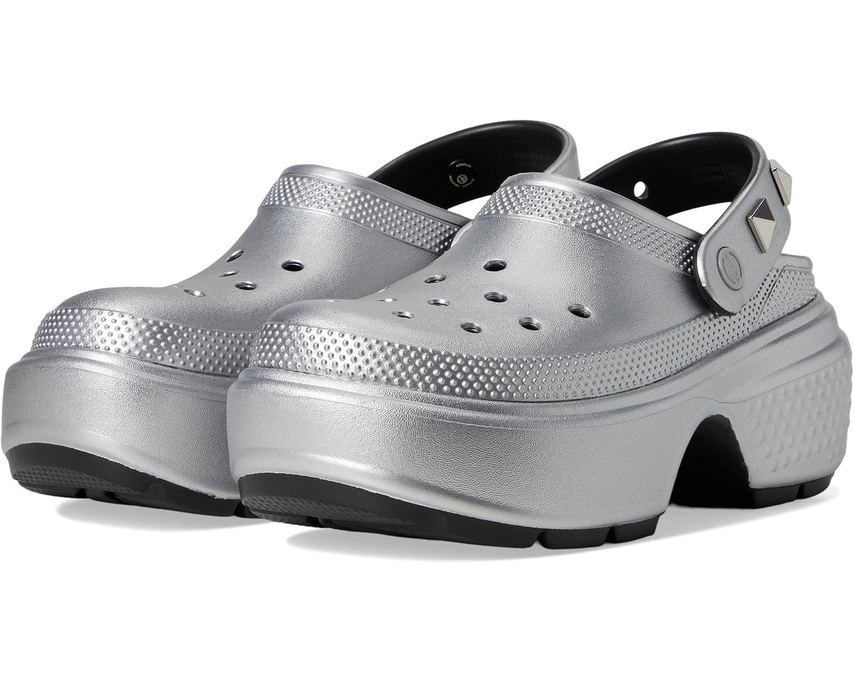 Unisex Crocs Stomp Clogs Silver