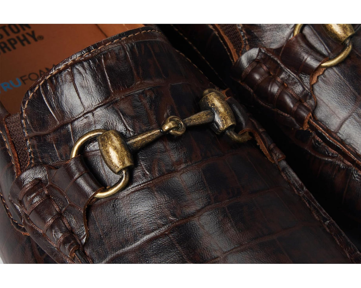 Men's Johnston & Murphy Cort 2.0 Bit Dark Brown Croc Embossed Full Grain