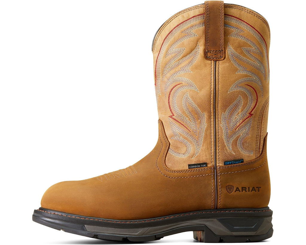 Men's Ariat WorkHog XT Waterproof Carbon Toe Work Boots Distressed Brown