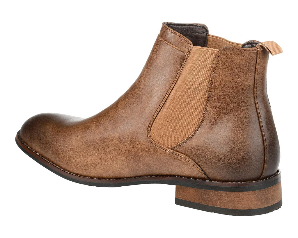 Men's Vance Co. Landon Chelsea Dress Boot Chestnut Faux Leather
