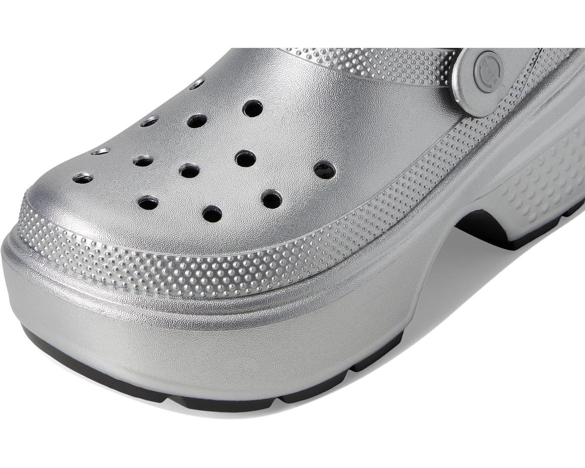 Unisex Crocs Stomp Clogs Silver