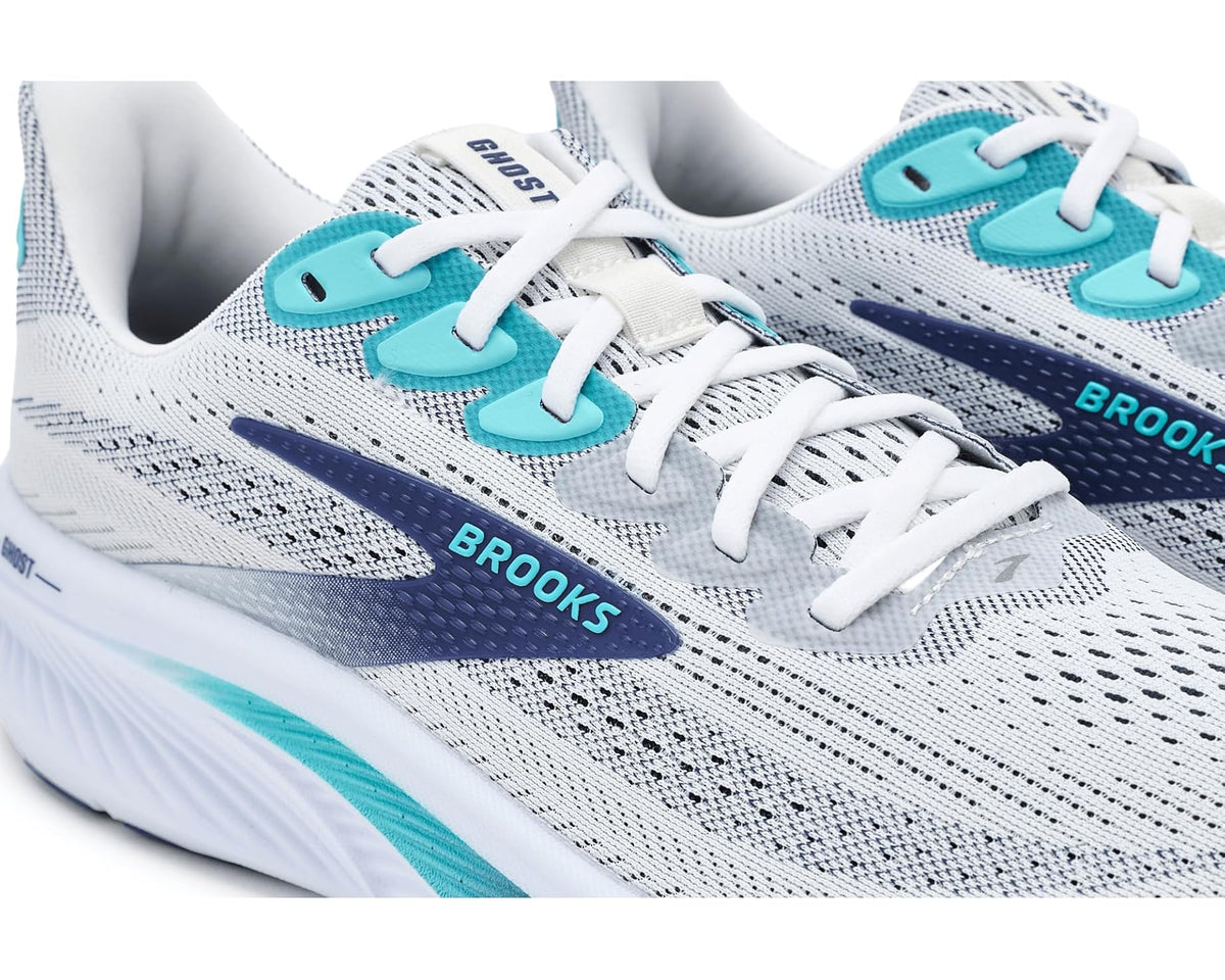 Men's Brooks Ghost 17 White/Beacon Blue/Ipanema