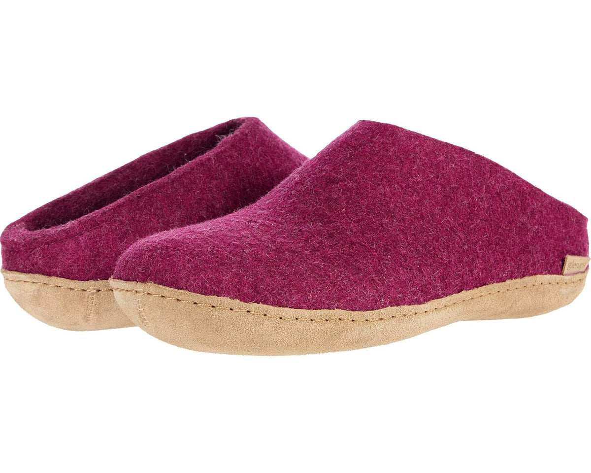 Unisex Glerups Wool Slip-On Leather Outsole Cranberry