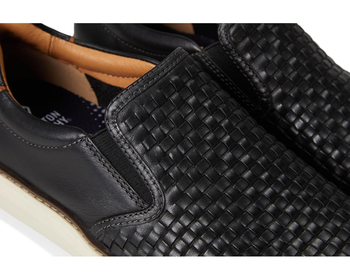 Men's Johnston & Murphy Mcguffey 2 Woven Slip-On Black Woven Full Grain